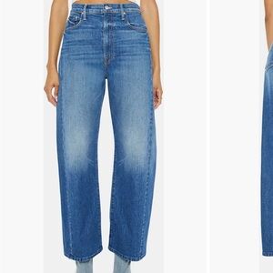 MOTHER The Full Pipe Flood High Waist Barrel Leg Jeans